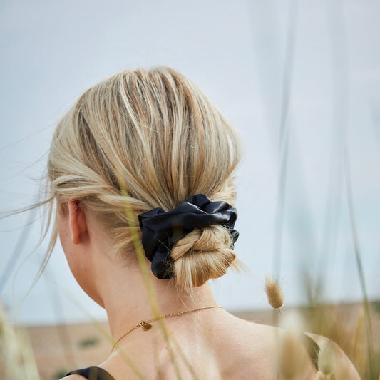 Scrunchie and hair tie trio in smooth and luxurious 22 momme mulberry silk