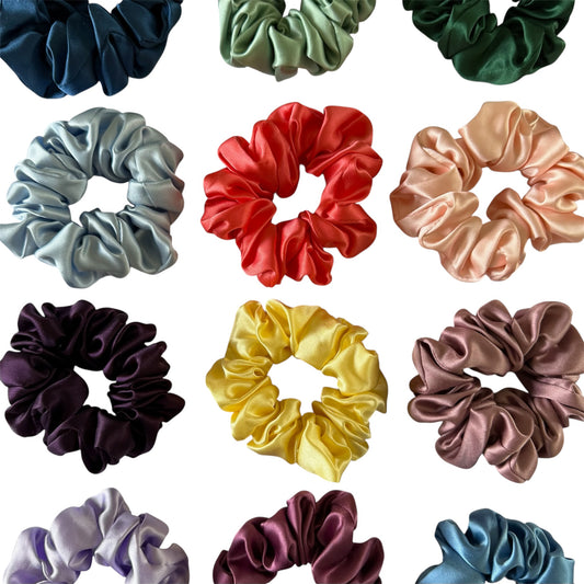 Scrunchies in smooth and luxurious 19 momme mulberry silk