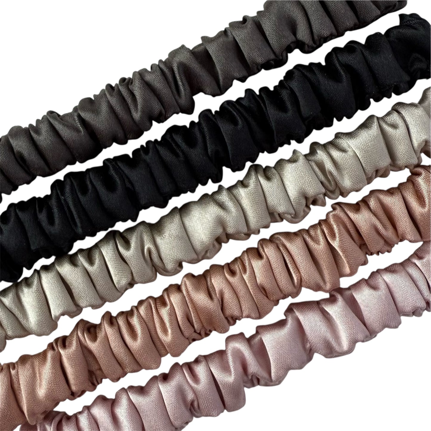 Set of 5 hair ties in smooth and luxurious 22 momme mulberry silk