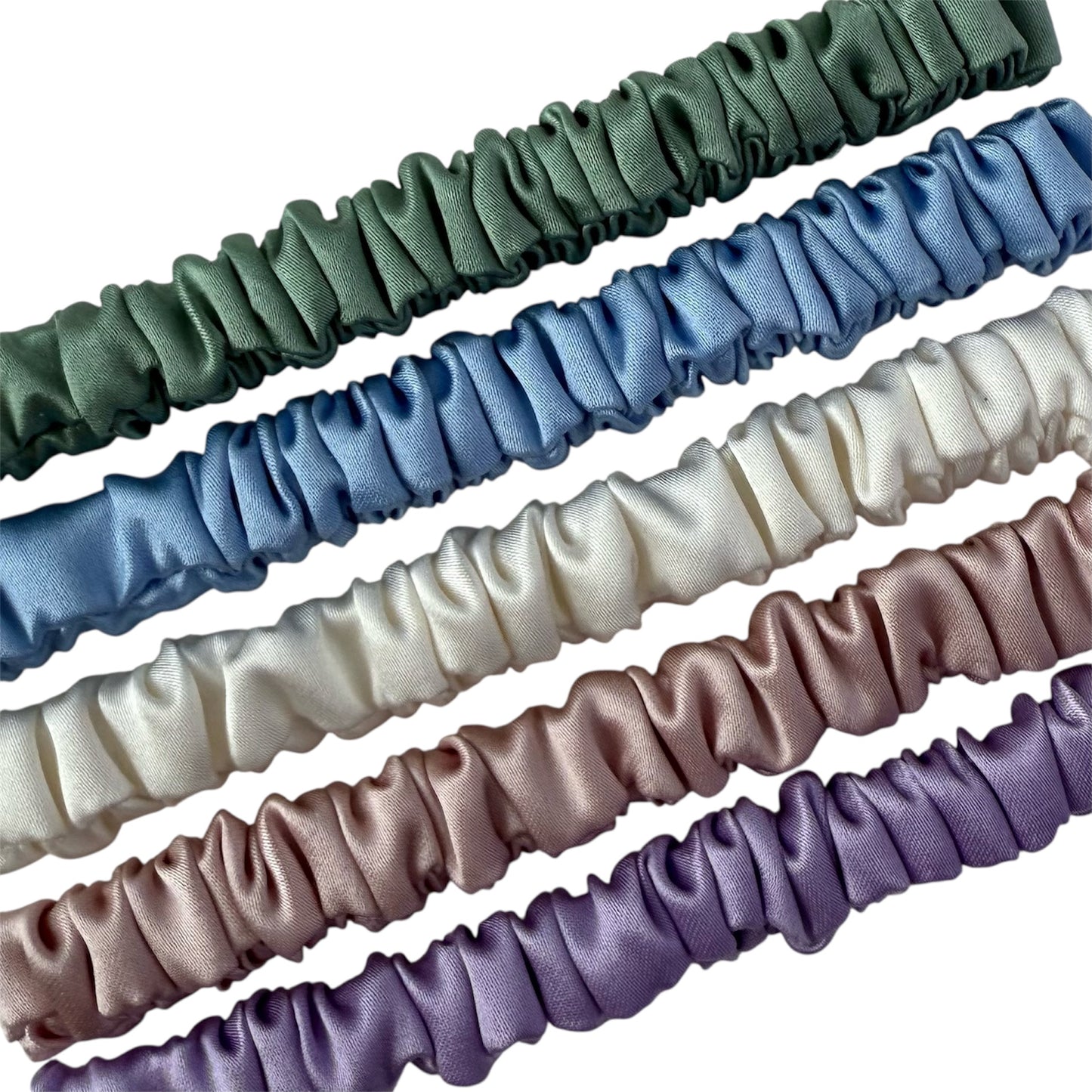 Set of 5 hair ties in smooth and luxurious 22 momme mulberry silk