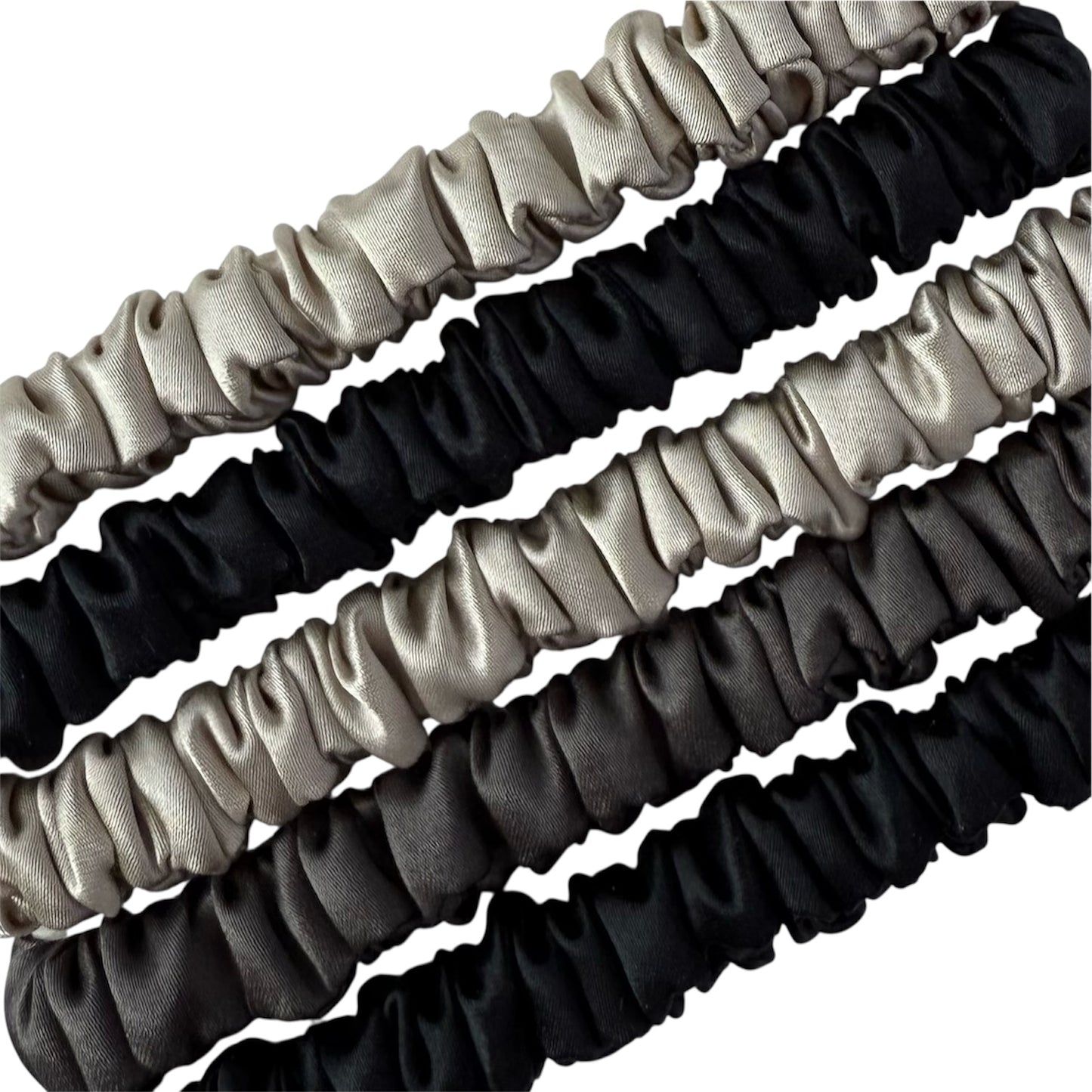 Set of 5 hair ties in smooth and luxurious 22 momme mulberry silk